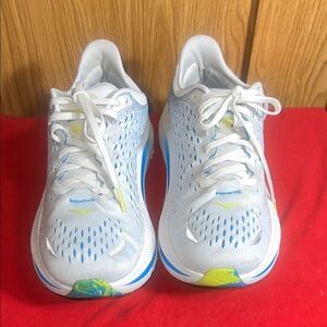 Hoka White and Blue Athletic Shoes